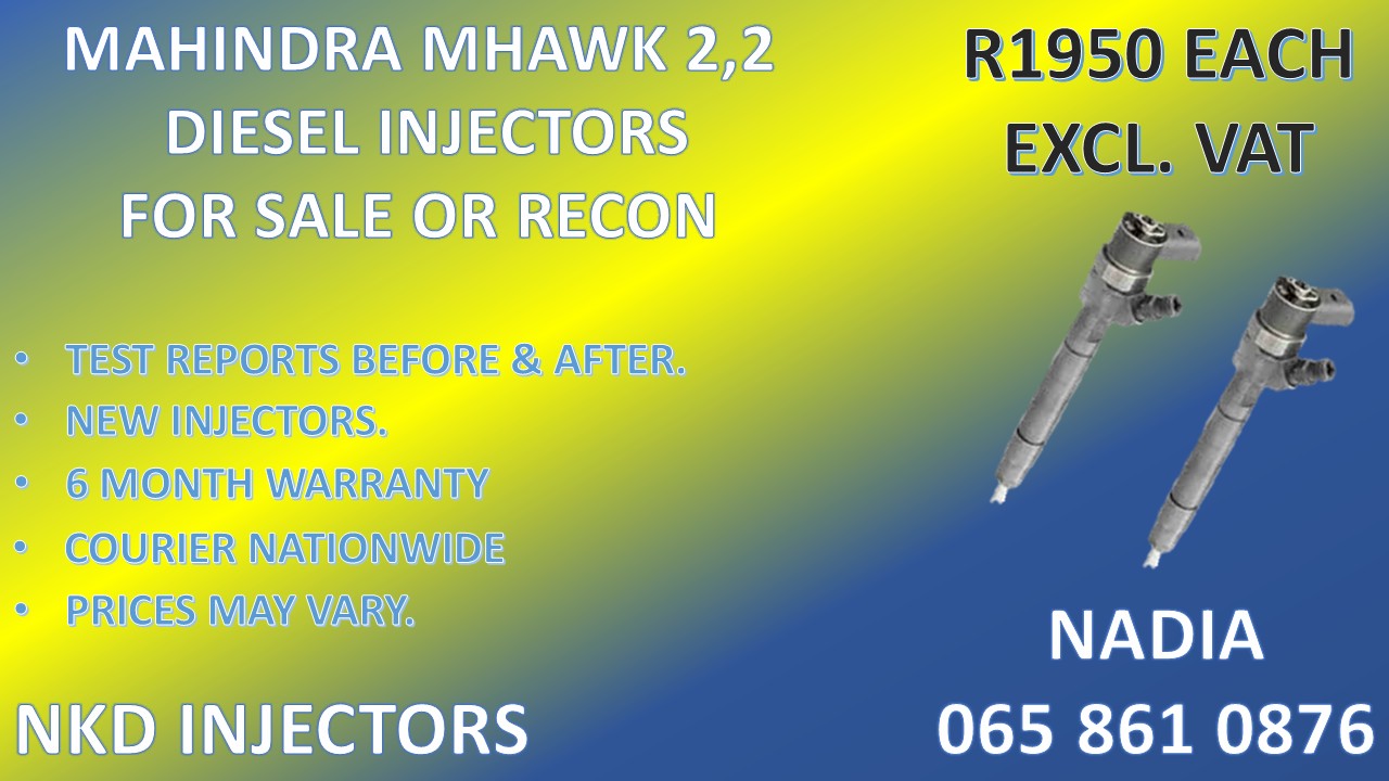 DIESEL INJECTORS FOR SALE FOR MAHINDRA MHAWK 2.2 NATIONWIDE - Private Seller DIESEL INJECTORS FOR SALE FOR MAHINDRA MHAWK 2.2 NATIONWIDE - Private Seller