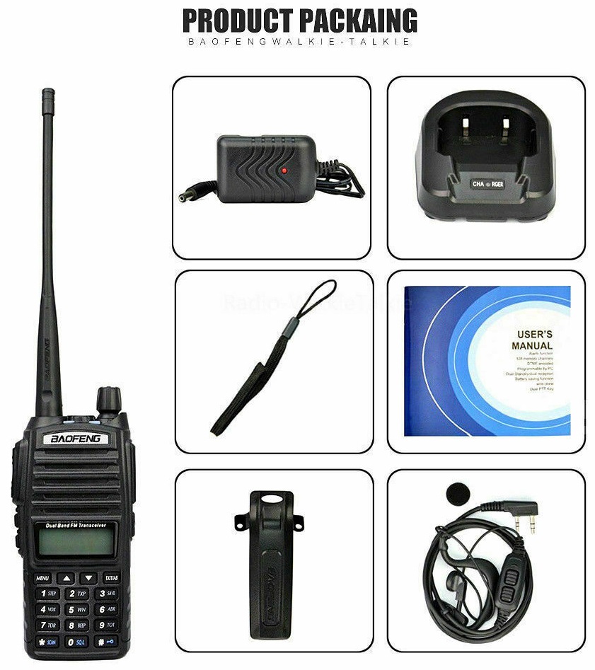 Walkie Talkie VHF UHF Dual Band Two Way Radios / Transceivers. Brand New Products