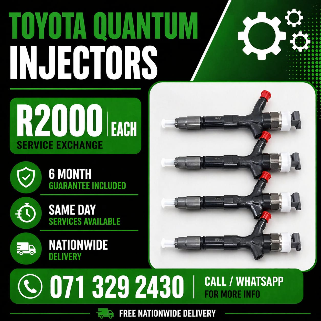 TOYOTA QUANTUM INJECTORS FOR SALE WITH WARRANTY INCLUDED - Private Seller TOYOTA QUANTUM INJECTORS FOR SALE WITH WARRANTY INCLUDED - Private Seller