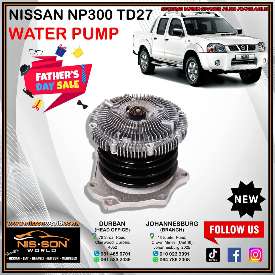 NISSAN NP300 TD27 WATER PUMP - Private Seller NISSAN NP300 TD27 WATER PUMP - Private Seller