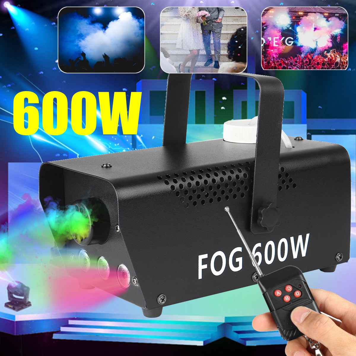 RGB LED Smoke, Fog Machine Disco, Party, Club Heavy Duty, Compact, High Capacity RGB LED Smoke, Fog Machine Disco, Party, Club Heavy Duty, Compact, High Capacity