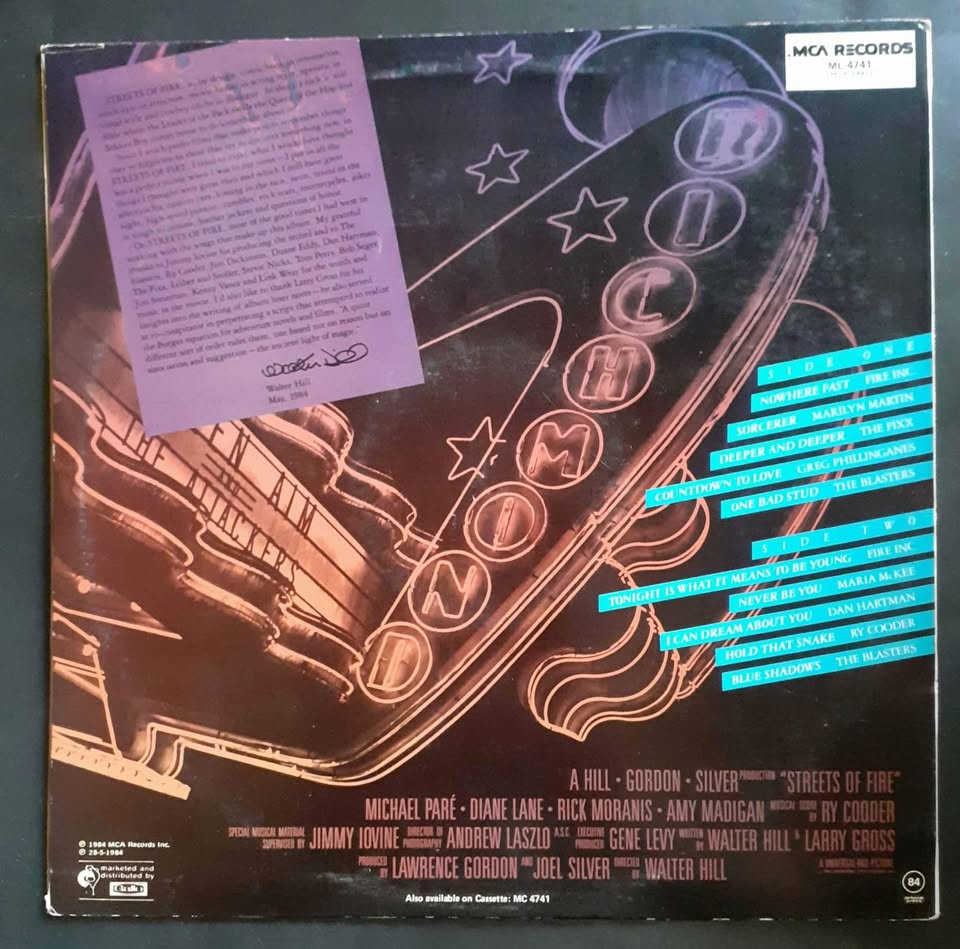 Streets of Fire (Original Motion Picture Soundtrack) LP Record