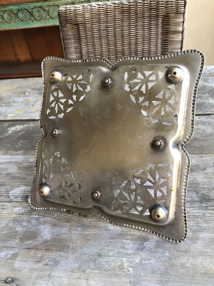RARE Mid-Century EPNS Silver-Plated Cake & Candy Stand – Where Elegance Meets Entertaining!