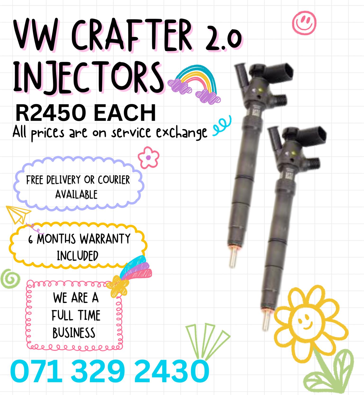 VW CRAFTER 2.0 INJECTORS FOR SALE WITH WARRANTY - Private Seller VW CRAFTER 2.0 INJECTORS FOR SALE WITH WARRANTY - Private Seller