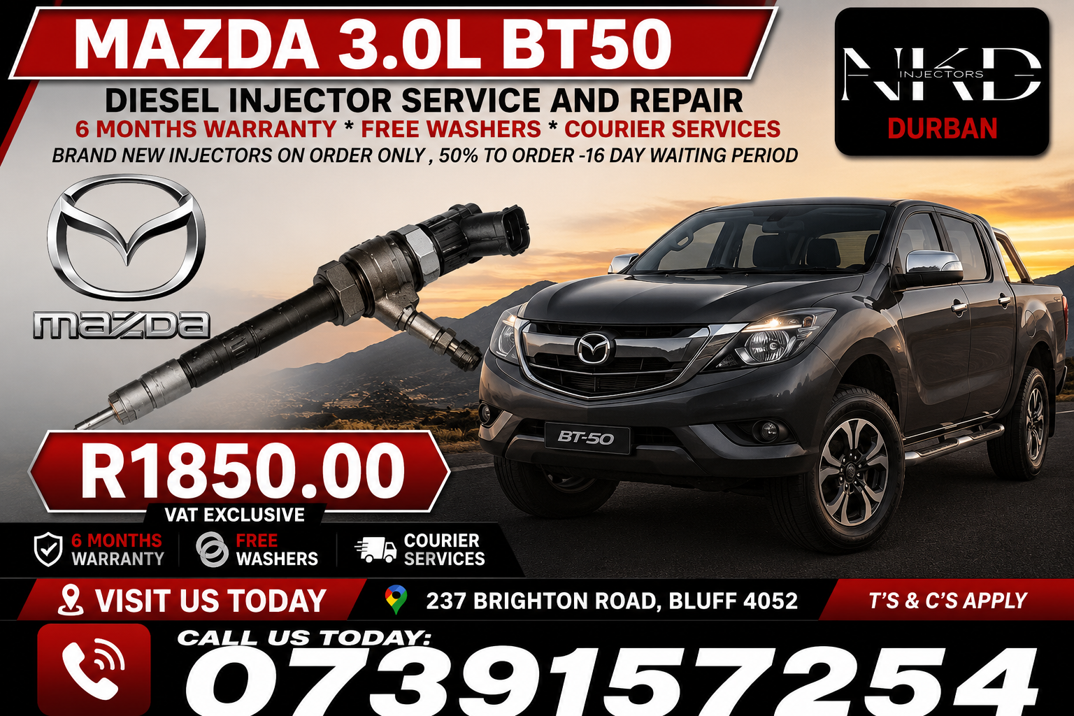 Mazda_3.0L_BT50_Diesel_Fuel_Injectors_To_Repair - Private Seller Mazda_3.0L_BT50_Diesel_Fuel_Injectors_To_Repair - Private Seller