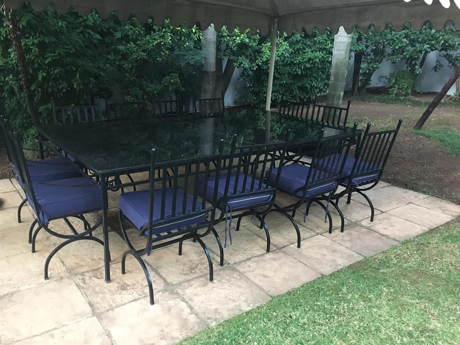 patio iron table and chairs