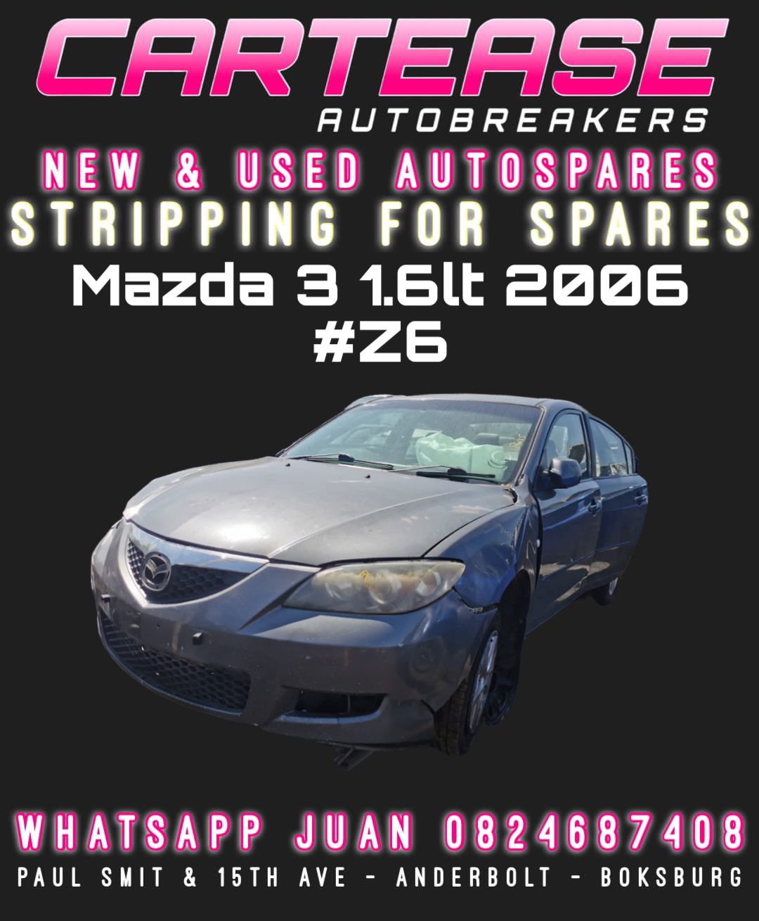 Used MAZDA 3 1.6LT 2006 #Z6 STRIPPING FOR SPARES for sale in