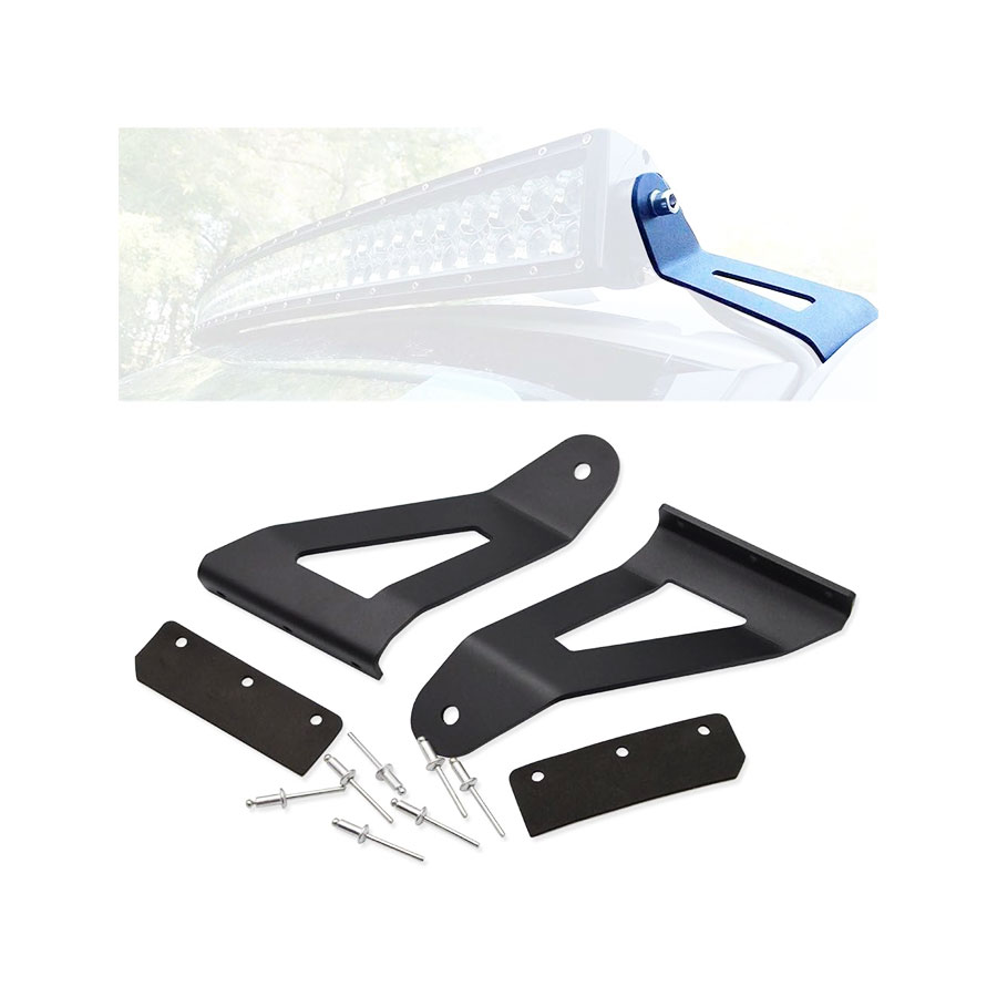 Upper Windshield Roof 52 INCH Curved LED Light Bar Mounting Brackets Upper Windshield Roof 52 INCH Curved LED Light Bar Mounting Brackets