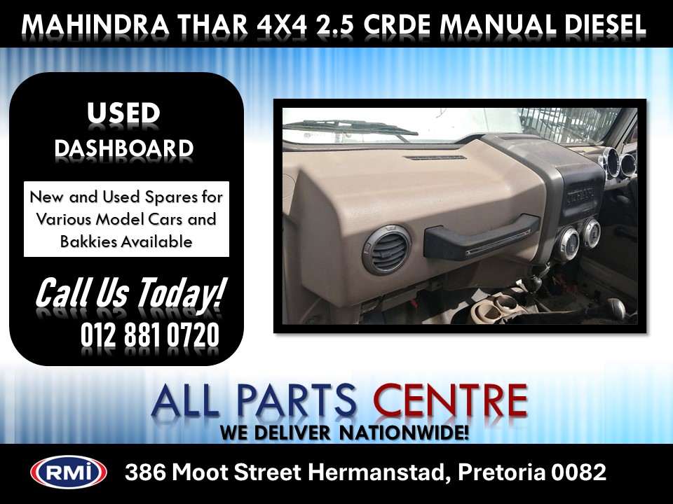 Mahindra Thar 4×4 2.5 CRDE Used Dashboard for Sale Mahindra Thar 4×4 2.5 CRDE Used Dashboard for Sale