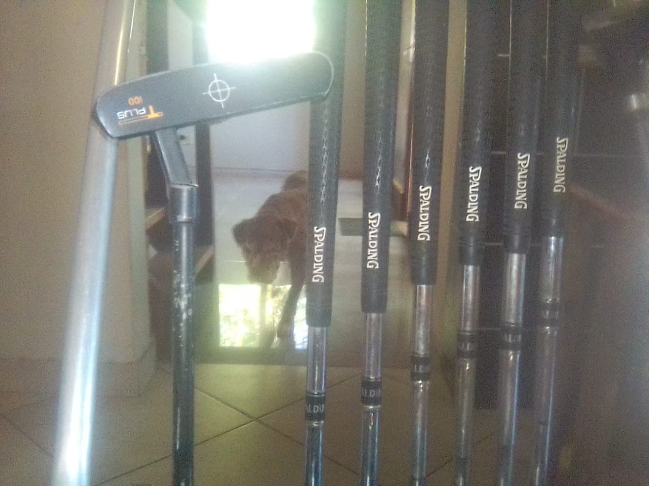 Spalding left handed Golf clubs and caddy cart for sale Junk Mail