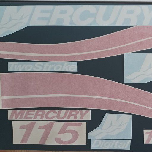Mercury 115 HP Outboard stickers decals