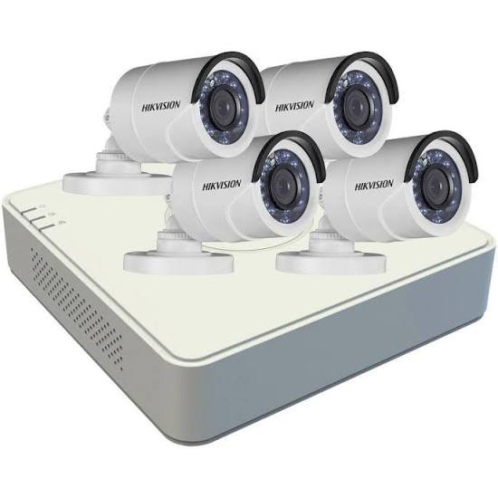 4 Channel Hikvision DVR + 4 Camera Sealed
