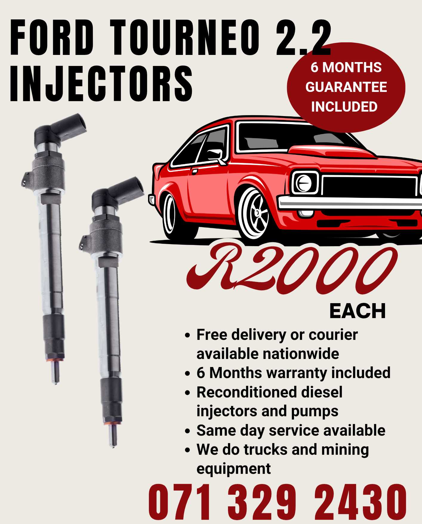 FORD TOURNEO 2.2 INJECTORS FOR SALE WITH WARRANTY - Private Seller FORD TOURNEO 2.2 INJECTORS FOR SALE WITH WARRANTY - Private Seller