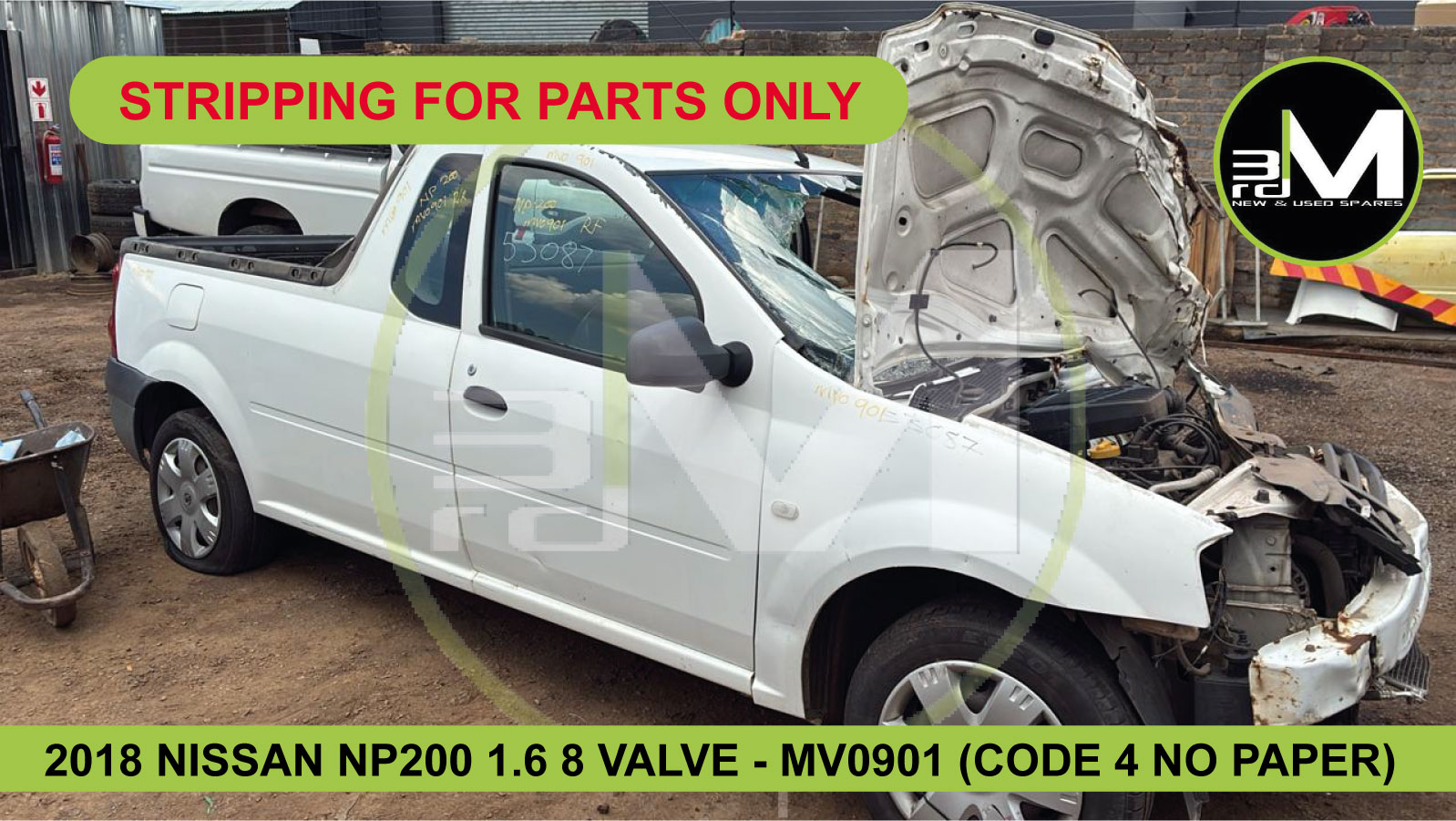 2018 NISSAN NP200 1.6 8 VALVE STRIPPING FOR PARTS (CODE 4 NO PAPERS) - Private Seller 2018 NISSAN NP200 1.6 8 VALVE STRIPPING FOR PARTS (CODE 4 NO PAPERS) - Private Seller