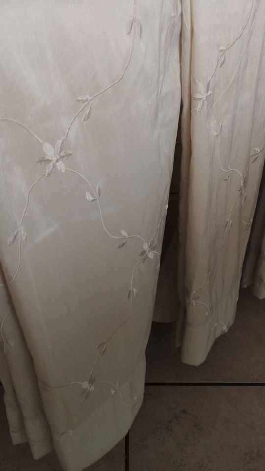 white embroidered curtains