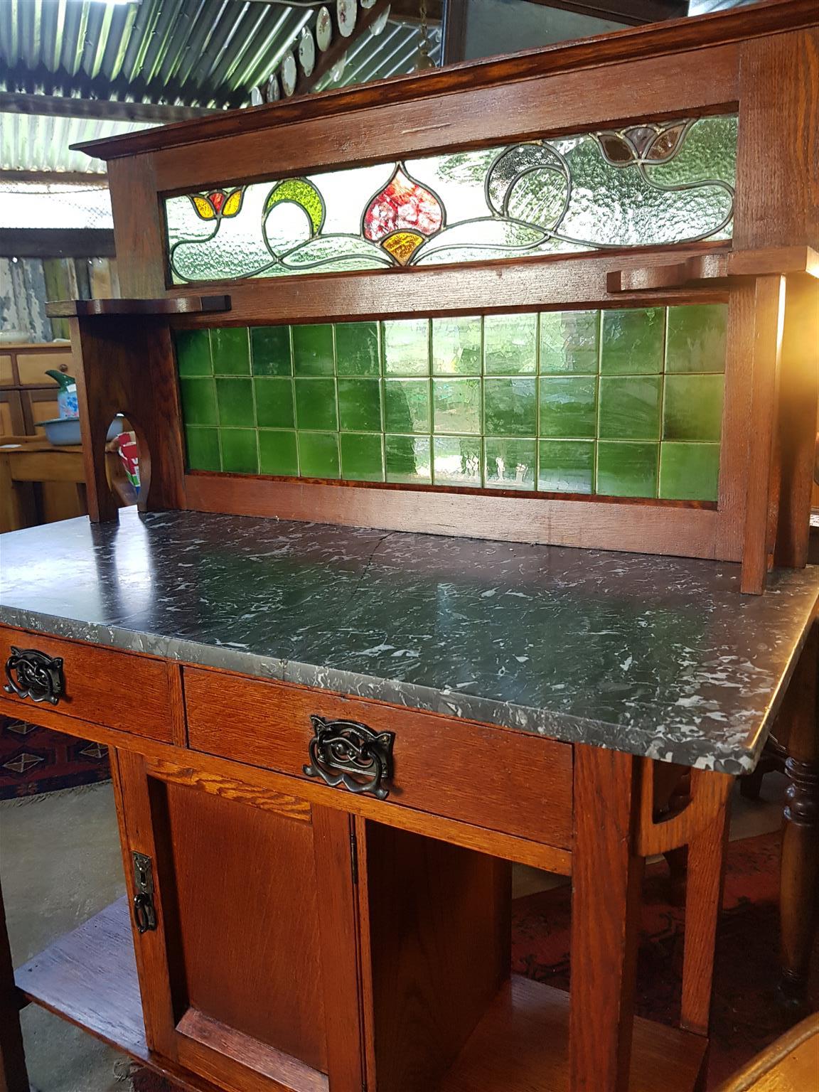 Superb Oak Washstand ~ Circa 1900's Superb Oak Washstand ~ Circa 1900's