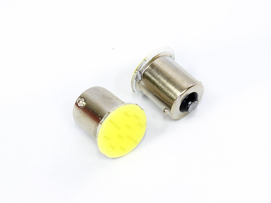 Single Contact COB LED White Bulb (pair)
