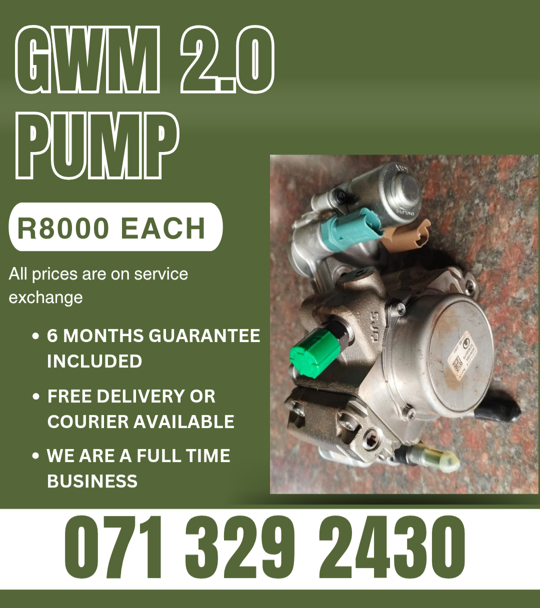 GWM 2.0 PUMP FOR SALE WITH WARRANTY - Private Seller GWM 2.0 PUMP FOR SALE WITH WARRANTY - Private Seller
