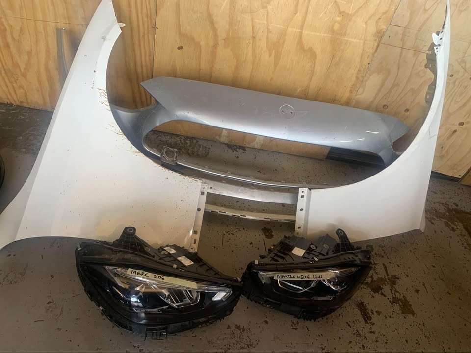 Mercedes Benz W206 front bumper, fender and headlights