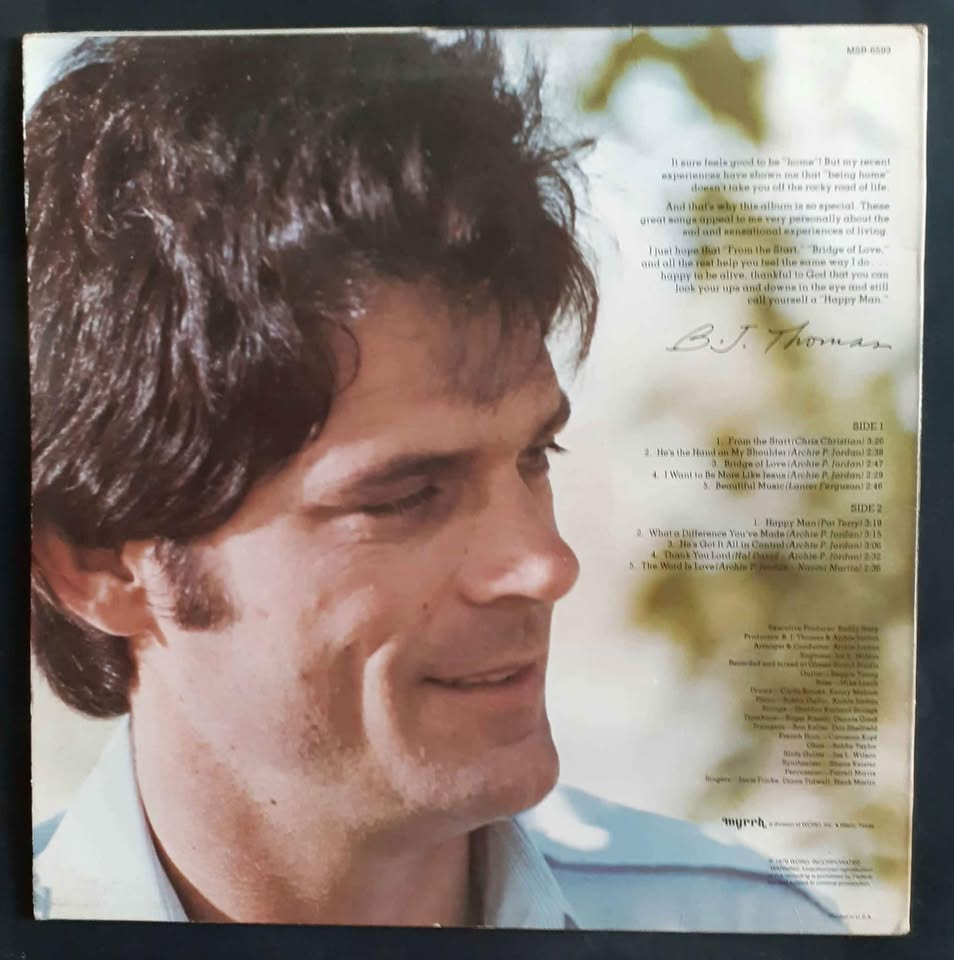 B.J. Thomas - Happy Man LP Record