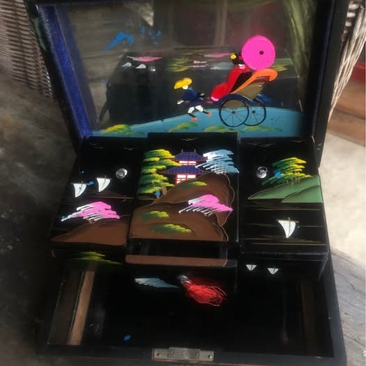 Vintage Japanese Jewelry Box – Abalone Inlaid, may need a little TLC, but magic unmistakable...