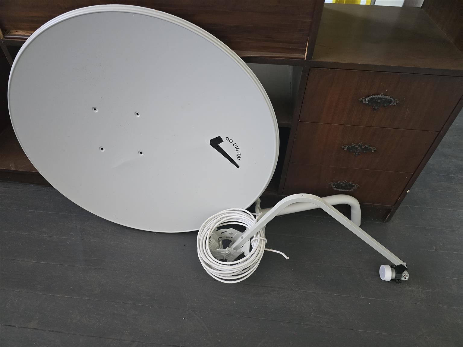 Digital satellite set top box with dish