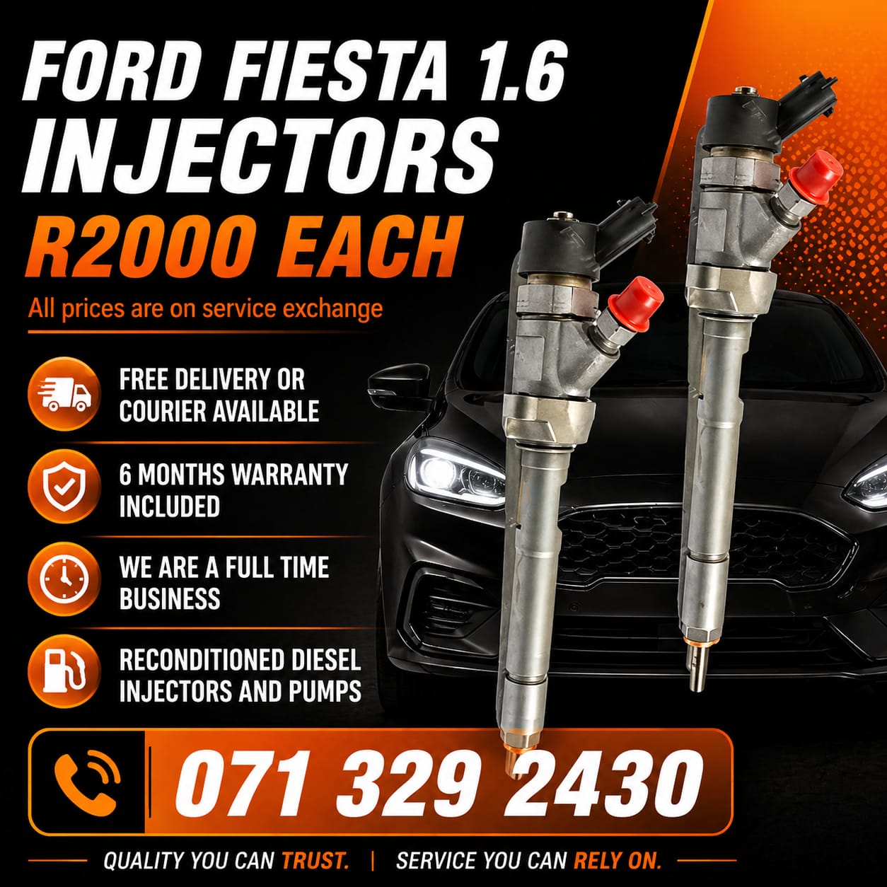 FORD FIESTA 1.6 INJECTORS FOR SALE WITH WARRANTY INCLUDED - Private Seller FORD FIESTA 1.6 INJECTORS FOR SALE WITH WARRANTY INCLUDED - Private Seller