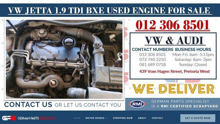 VW JETTA 5 1.9 TDI BXE USED ENGINE FOR SALE - Private Seller VW JETTA 5 1.9 TDI BXE USED ENGINE FOR SALE - Private Seller