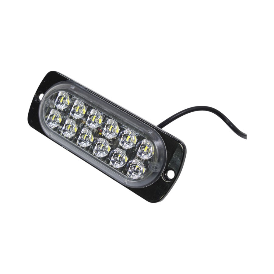 Universal Fender or Grille Mount Strobe Light – White (11x4cm)