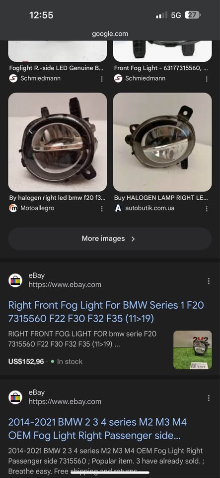 BMW FOG LIGHT RIGHT F20 F21 F22 F23 F30 F31 F34 GT F35 F32 F33 F36 - Private Seller BMW FOG LIGHT RIGHT F20 F21 F22 F23 F30 F31 F34 GT F35 F32 F33 F36 - Private Seller
