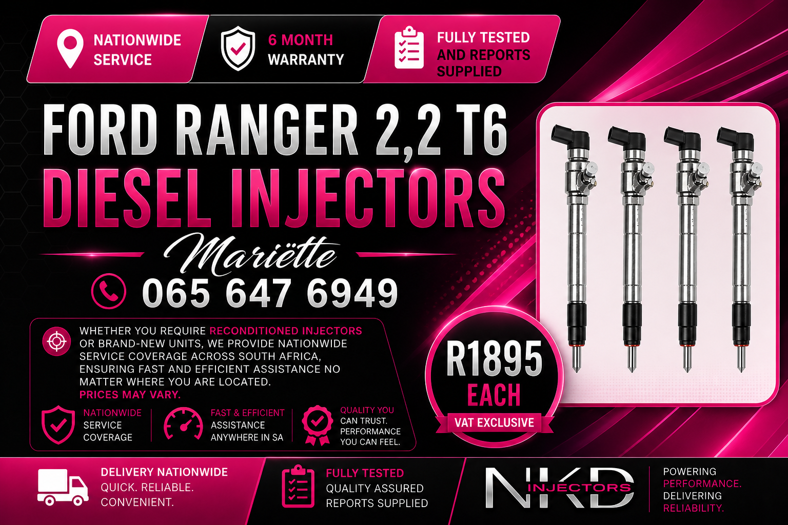 Courier Nationwide Injectors Ford Ranger T6 - Private Seller Courier Nationwide Injectors Ford Ranger T6 - Private Seller
