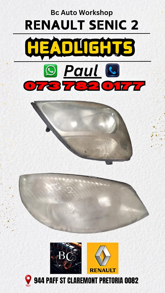 Renault senic 2 headlights Call or WhatsApp me - Private Seller Renault senic 2 headlights Call or WhatsApp me - Private Seller