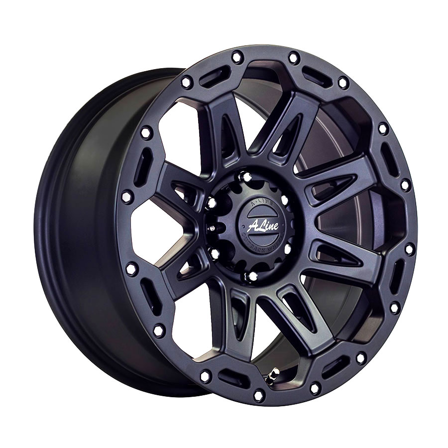 17″ A-Line Duke 5/150 Satin Black Alloy Wheels