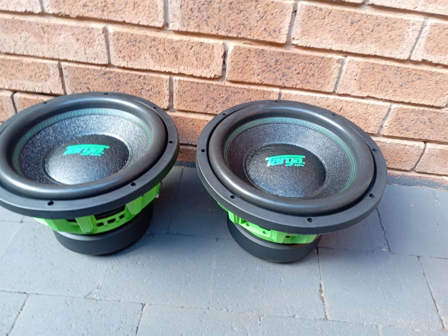 Car Audio Bass Combo 2 x Pythons Subwoofers & 34500w Targa Amplifier