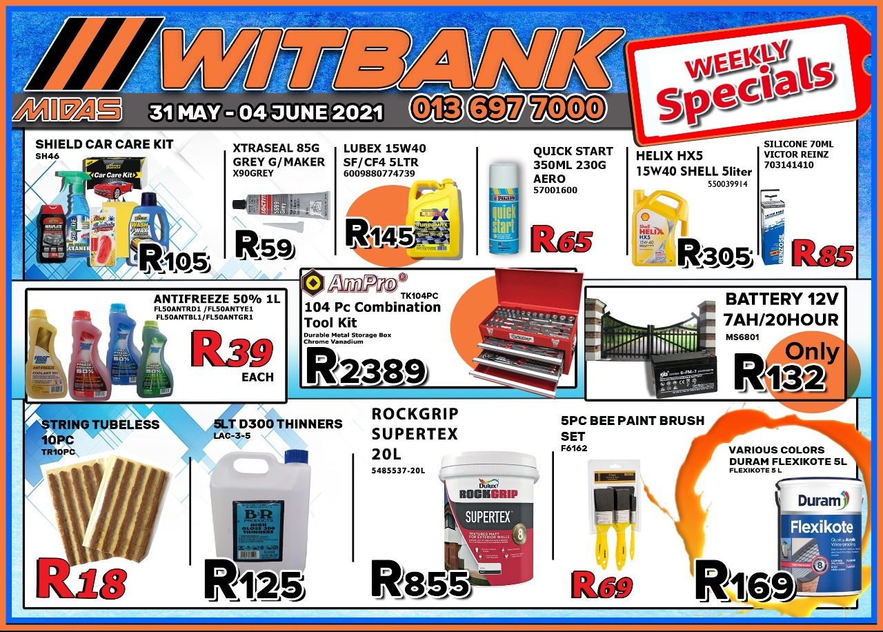 Weekly Specials now on at Midas Witbank!