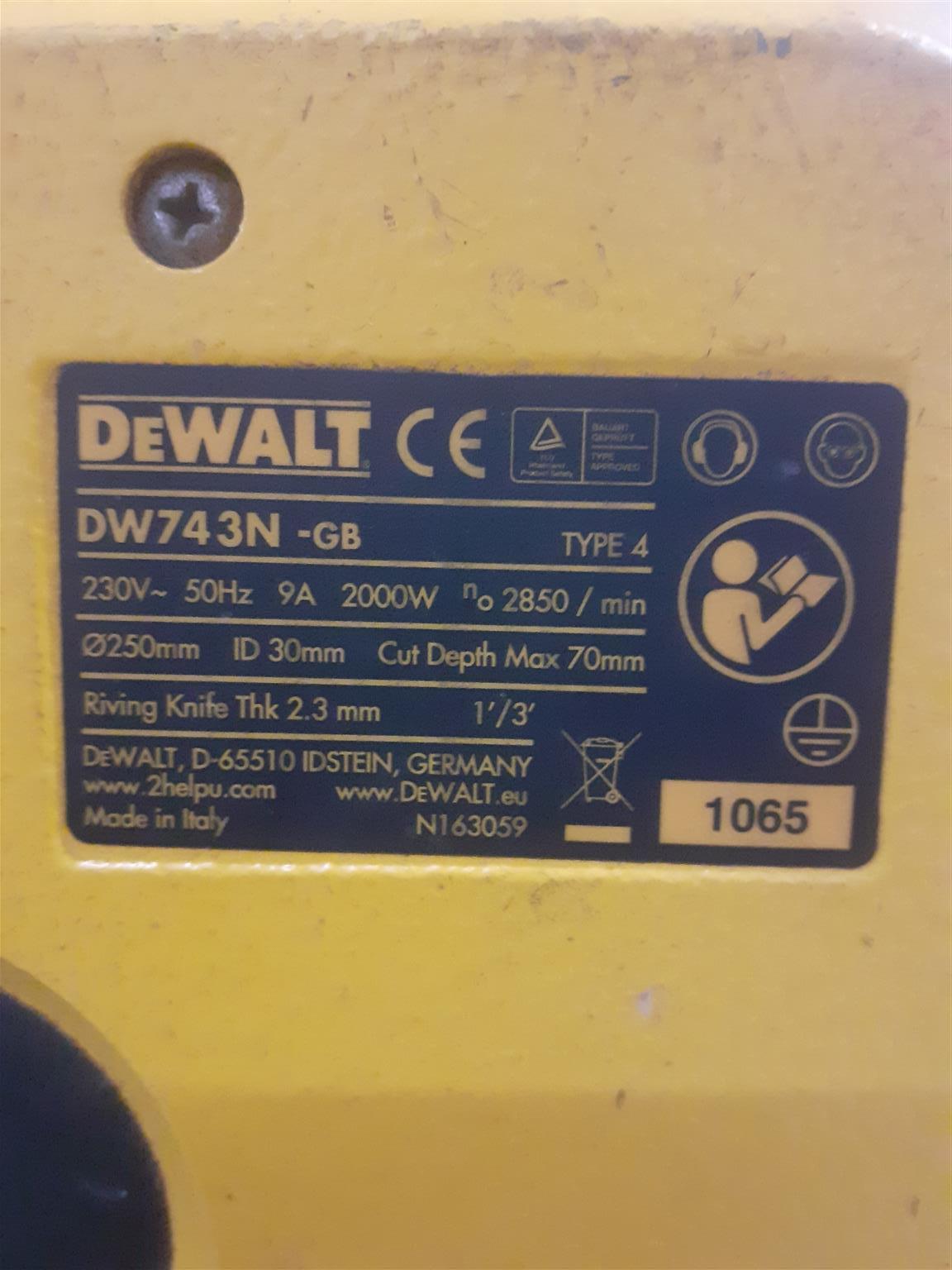 DEWALT DW743N Brushless Flip Over Saw (S106847A)