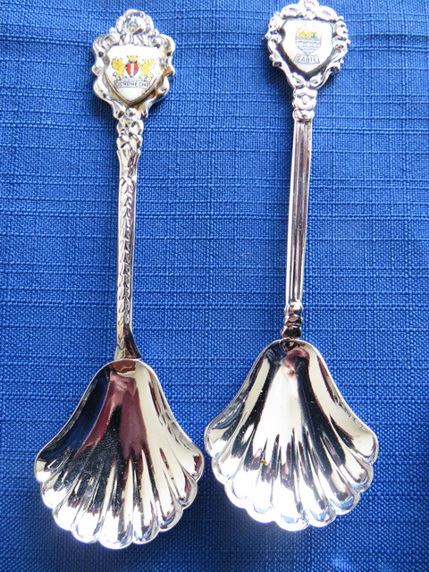 Collectible teaspoons with place names