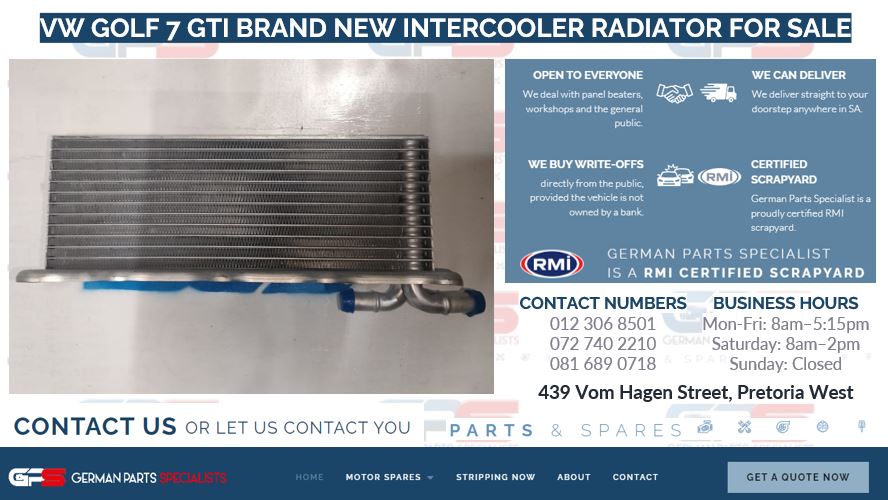 VW GOLF 7 GTI BRAND NEW INTERCOOLER RADIATOR FOR SALE - Private Seller VW GOLF 7 GTI BRAND NEW INTERCOOLER RADIATOR FOR SALE - Private Seller