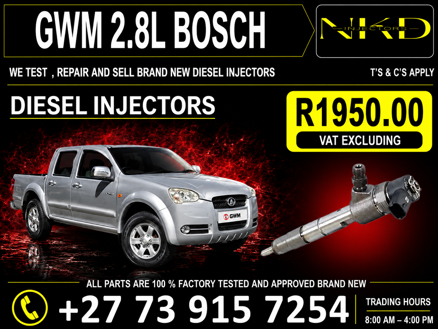 Injectors_GWM_2.8L_BOSCH - Private Seller Injectors_GWM_2.8L_BOSCH - Private Seller