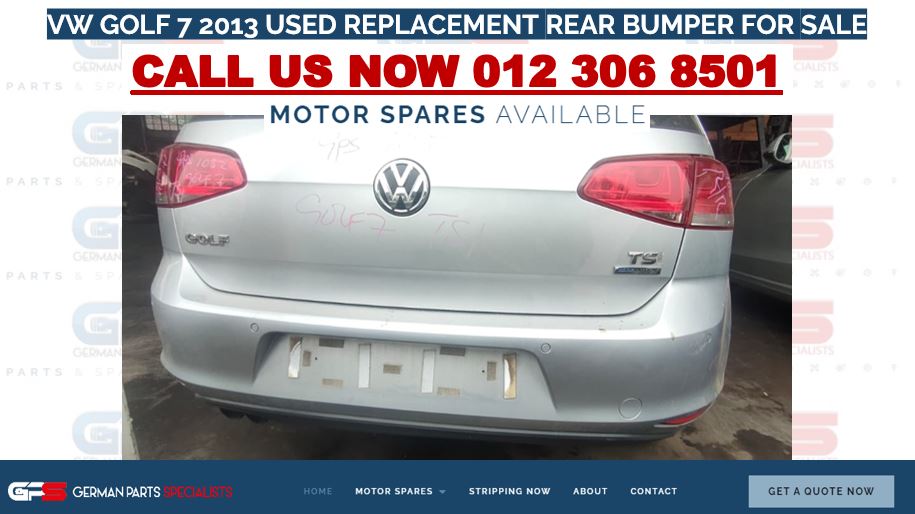 VW GOLF 7 2013 USED REPLACEMENT REAR BUMPER FOR SALE - Private Seller VW GOLF 7 2013 USED REPLACEMENT REAR BUMPER FOR SALE - Private Seller