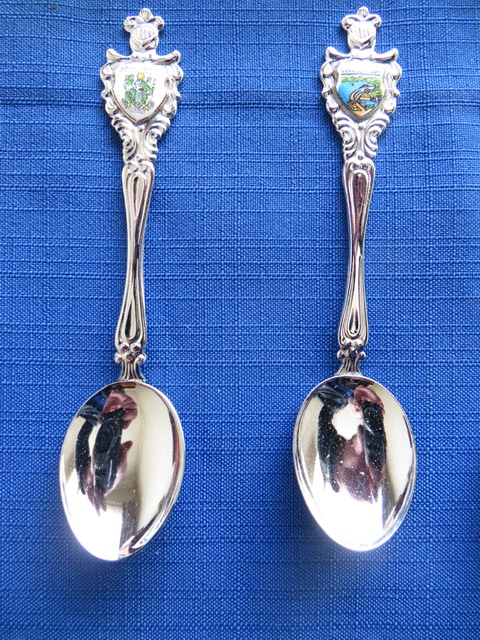 Collectible teaspoons with place names