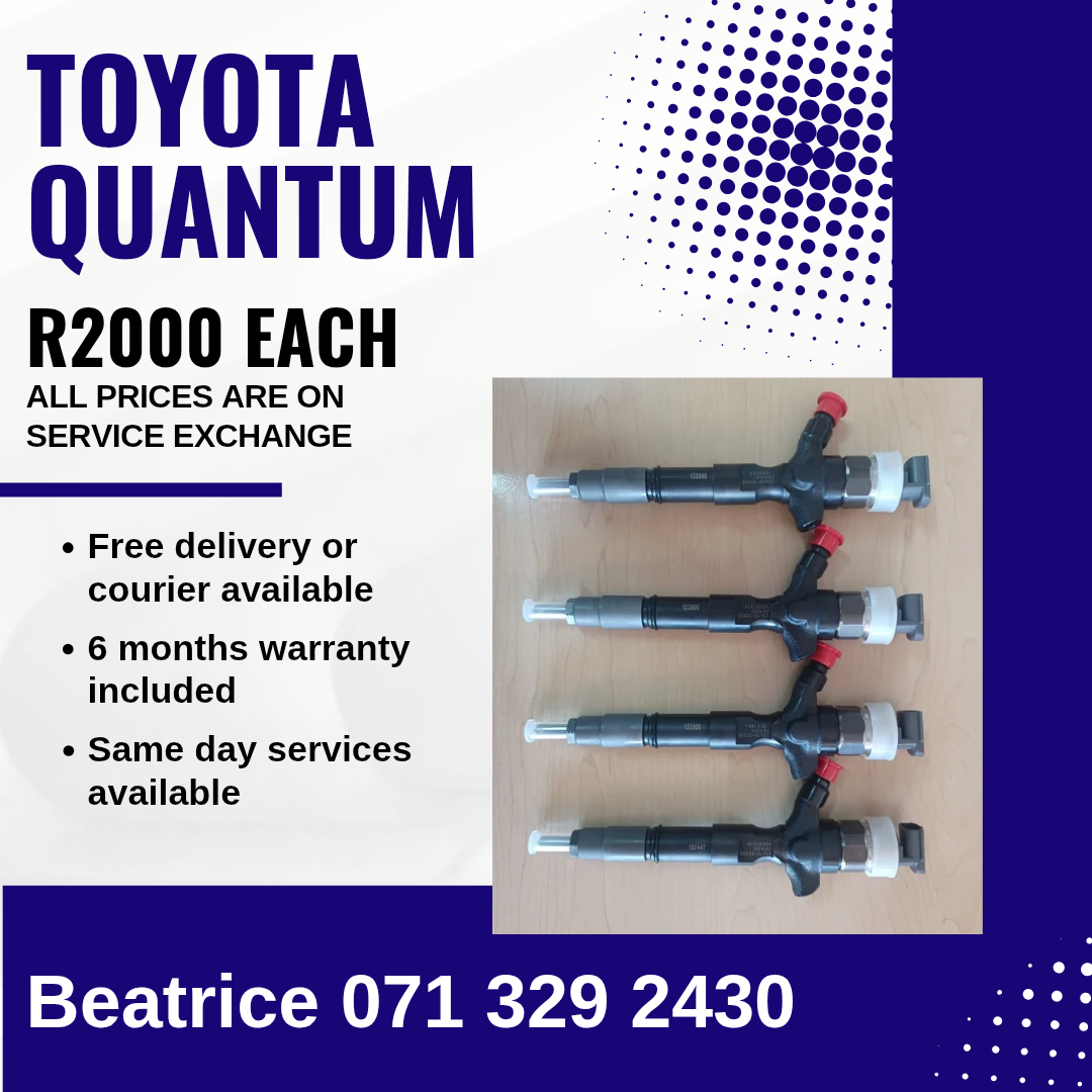 TOYOTA QUANTUM DIESEL INJECTORS FOR SALE WITH WARRANTY - Private Seller TOYOTA QUANTUM DIESEL INJECTORS FOR SALE WITH WARRANTY - Private Seller