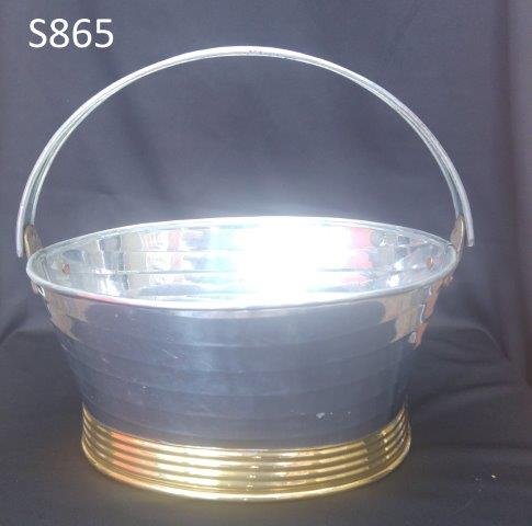 Galvanised bowl with gold base for sale