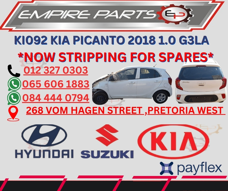 KI092 KIA PICANTO 2018 1.0 G3LA *NOW STRIPPING FOR SPARES* - Private Seller