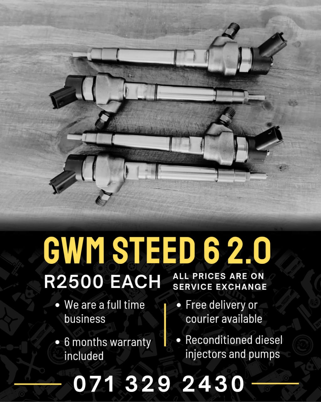 GWM STEED 6 2.0 INJECTORS FOR SALE WITH WARRANTY - Private Seller GWM STEED 6 2.0 INJECTORS FOR SALE WITH WARRANTY - Private Seller