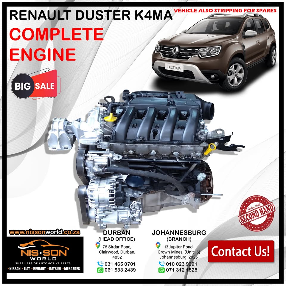 RENAULT DUSTER K4MA COMPLETE ENGINE - Private Seller