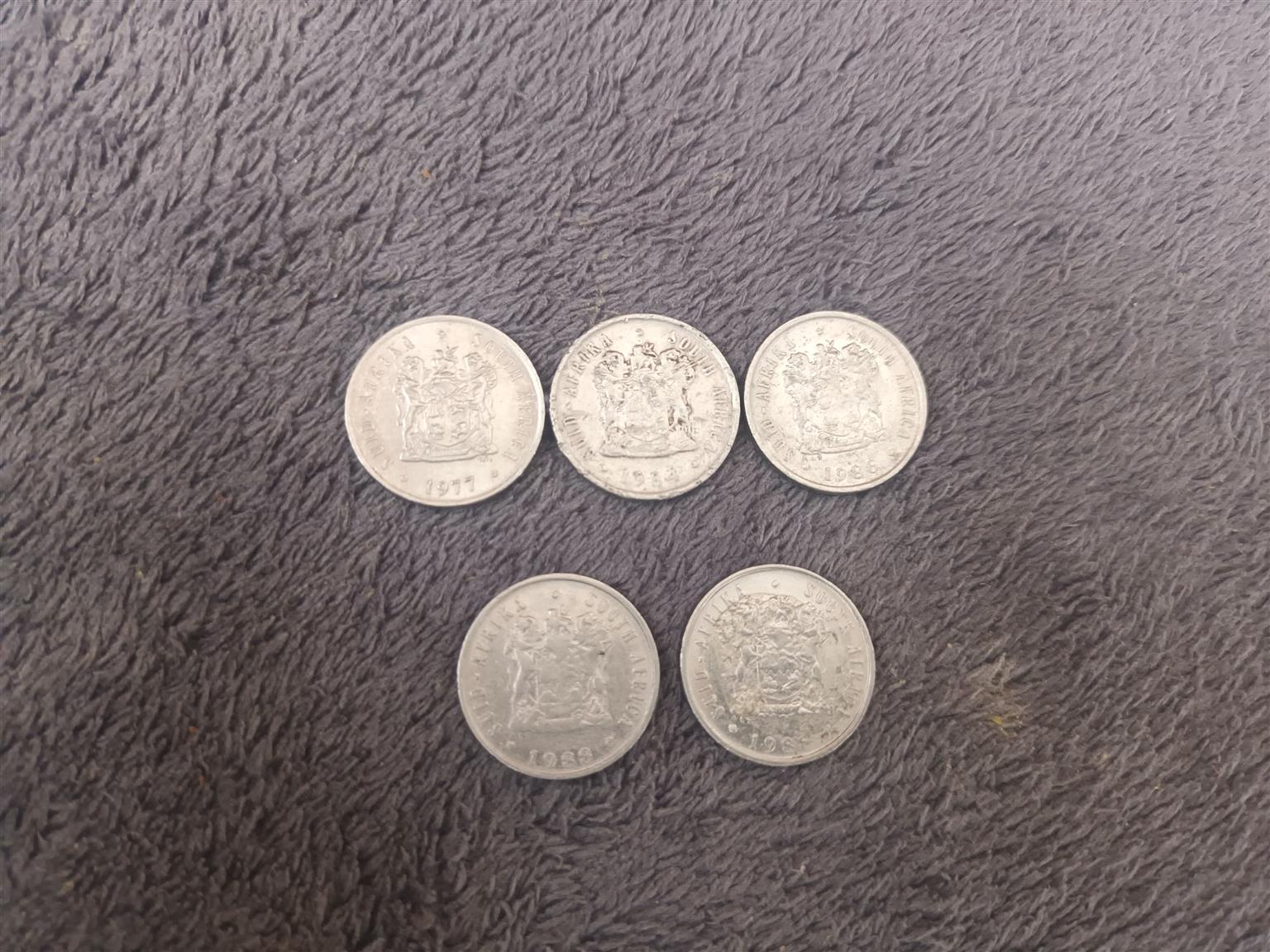 Old South African coins 1977-1988