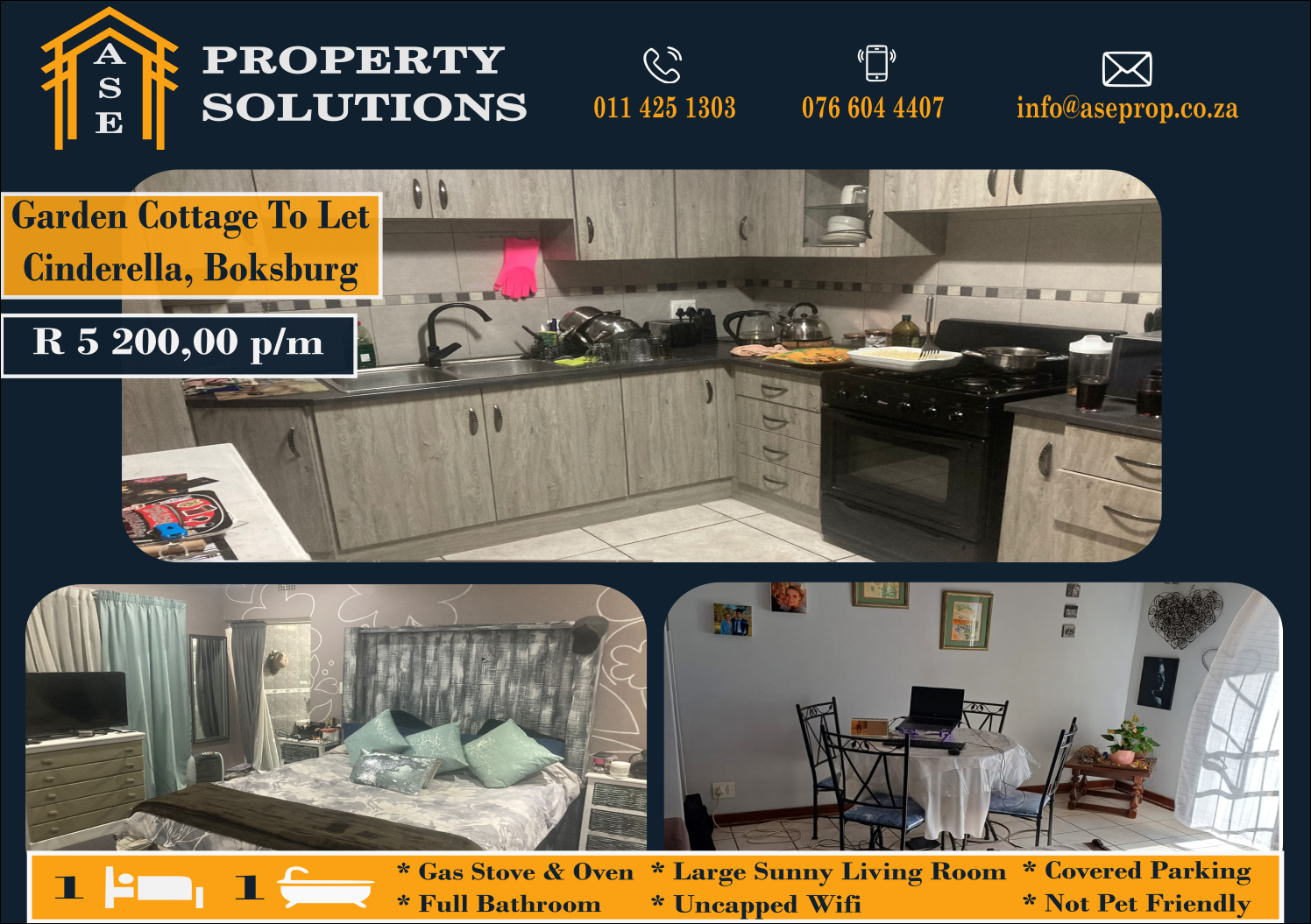 Secure 1 Bedroom Garden Cottage To Let in Cinderella, Boksburg Junk Mail