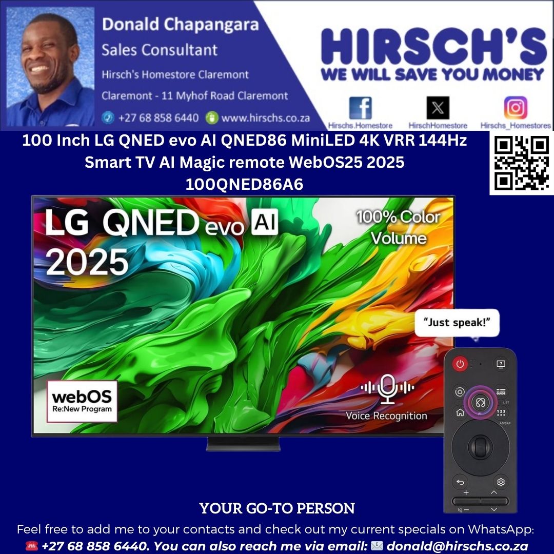 100 Inch LG QNED evo AI QNED86 MiniLED 4K VRR 144Hz Smart TV AI Magic remote Web