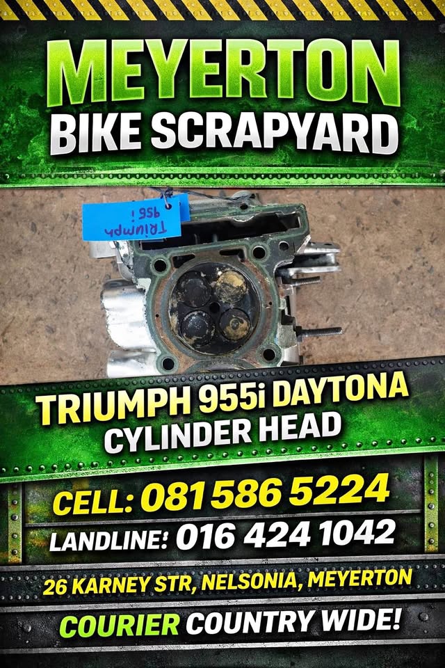 Triumph 955i Daytona cylinder head. Meyerton Bike Scrapyard. New and secondhand spares. We strippin - Private Seller Triumph 955i Daytona cylinder head. Meyerton Bike Scrapyard. New and secondhand spares. We strippin - Private Seller